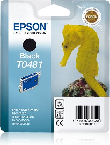 Epson Cartucho de tinta original EPSON, T0481, Caballito de mar 13 ml , Negro, C13T04814010 Epson Cartucho de tinta original EPSON, T0481, Caballito de mar 13 ml , Negro, C13T04814010