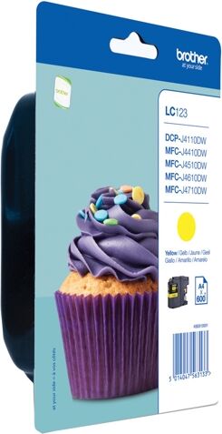Brother Cartucho de tinta Original BROTHER LC123YBP Amarillo 600 páginas Brother Cartucho de tinta Original BROTHER LC123YBP Amarillo 600 páginas
