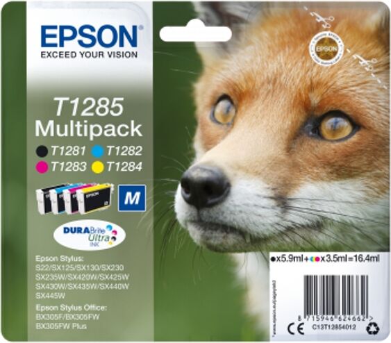 Epson Pack ahorro cartuchos de tinta original EPSON T1285, Zorro, C13T12854012 Epson Pack ahorro cartuchos de tinta original EPSON T1285, Zorro, C13T12854012