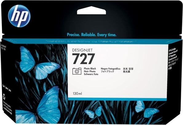 HP Cartucho de Tinta Original HP 727 Foto de 130 Ml B3P23A Negro para DesignJet T1500, T1530, T2500, T2530, T920, T930 HP Cartucho de Tinta Original HP 727 Foto de 130 Ml B3P23A Negro para DesignJet T1500, T1530, T2500, T2530, T920, T930