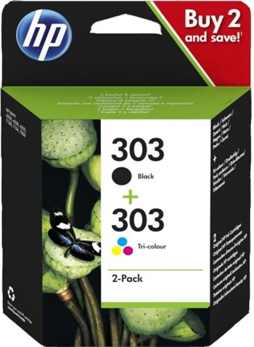 HP Pack de ahorro de 2 Cartuchos de Tinta Original HP 303 NEGRO TRICOLOR