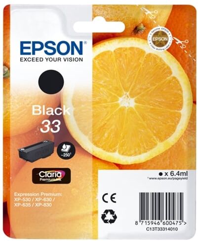 Epson Cartucho de tinta original EPSON, 33, Naranjas 12,2 ml , Negro, Alta, XL, C13T33514022, T3351 Epson Cartucho de tinta original EPSON, 33, Naranjas 12,2 ml , Negro, Alta, XL, C13T33514022, T3351