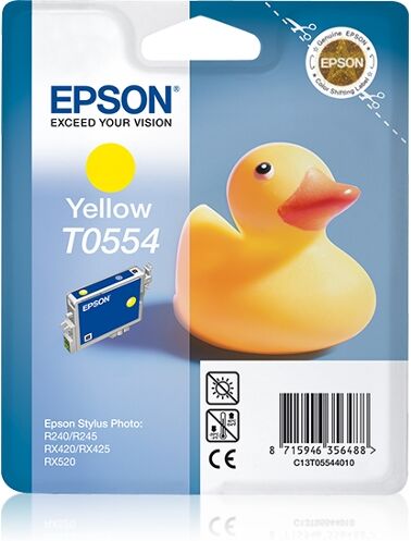 Epson Cartucho de tinta original EPSON, T0554, Pato 8 ml , Amarillo, C13T05544010 Epson Cartucho de tinta original EPSON, T0554, Pato 8 ml , Amarillo, C13T05544010