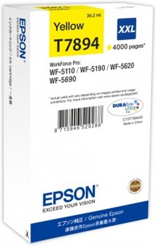 Epson Cartucho de tinta original EPSON T789 34,2 ml , Amarillo, Alta, XXL, C13T789440 Epson Cartucho de tinta original EPSON T789 34,2 ml , Amarillo, Alta, XXL, C13T789440