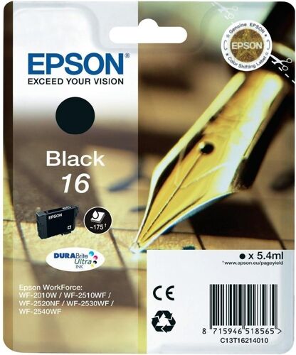Epson Cartucho EPSON 16 Negro C13T16214022 Epson Cartucho EPSON 16 Negro C13T16214022