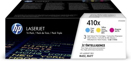 HP Paquete de 3 cartuchos de tóner cian/magenta/amarillo Originales HP LaserJet 410X HP Paquete de 3 cartuchos de tóner cian/magenta/amarillo Originales HP LaserJet 410X