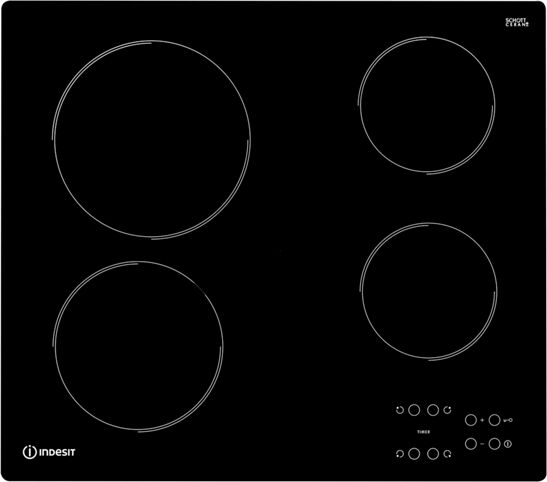 Indesit Placa de Vitrocerámica INDESIT RI 161 C (Eléctrica - 58 cm - Negro)