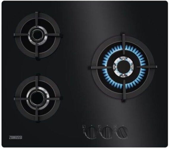 Zanussi Placa de Gas ZANUSSI ZGO68330BA (Gas Natural - 59 cm - Negro) Zanussi Placa de Gas ZANUSSI ZGO68330BA (Gas Natural - 59 cm - Negro)