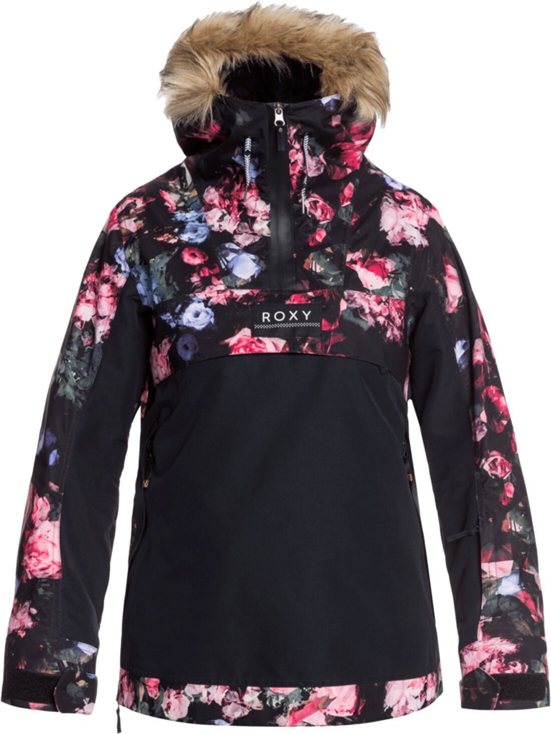 Roxy SHELTER ANORAK TRUE BLACK BLOOMING PARTY XS