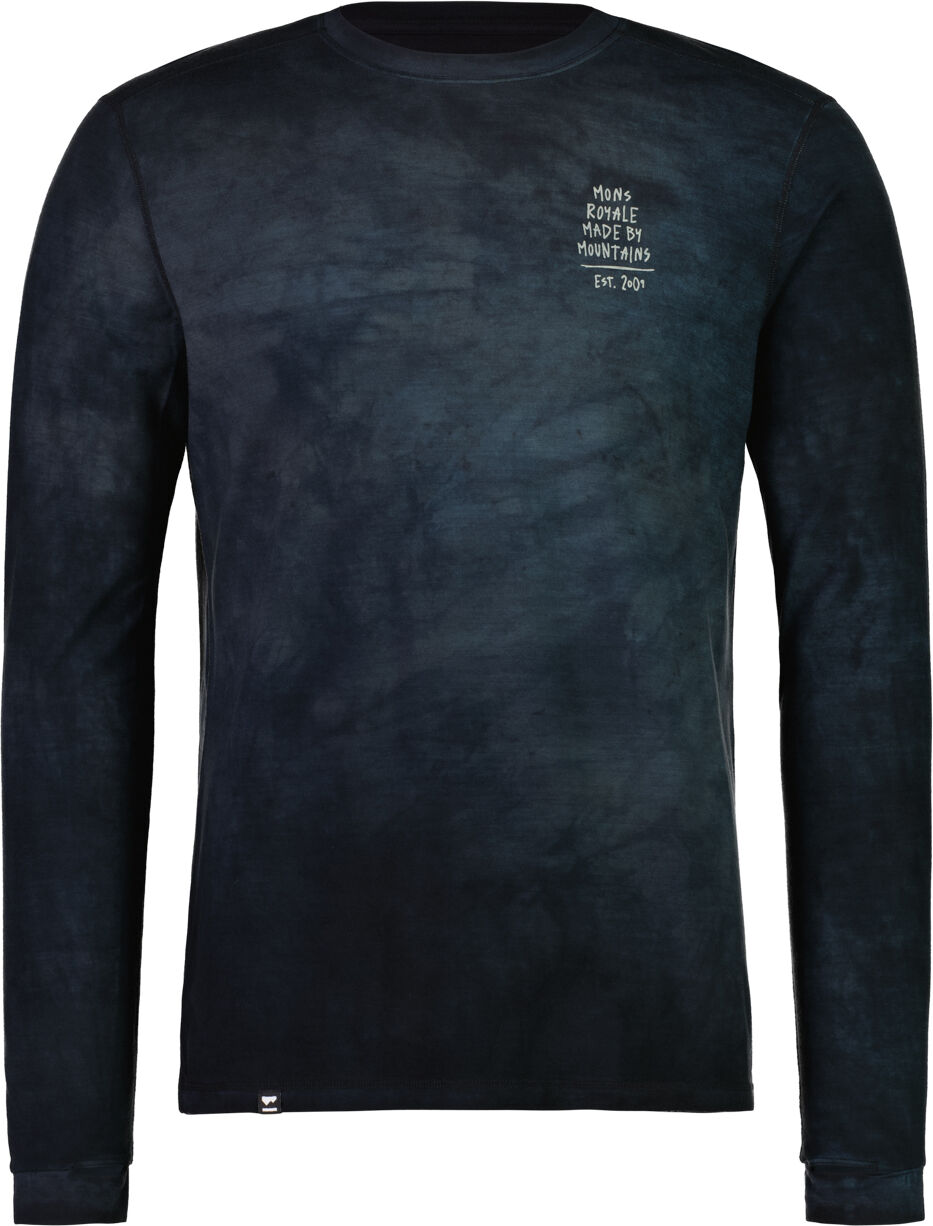 MONS ROYALE CASCADE MERINO FLEX 200 LS AOP BLACK STORM WASH S