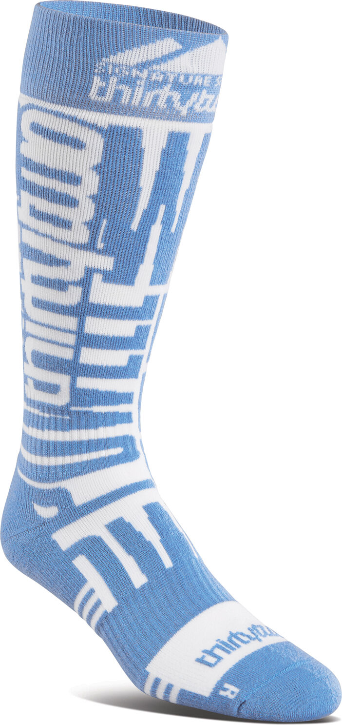 THIRTYTWO SIGNATURE MERINO SOCK WHITE BLUE L-X