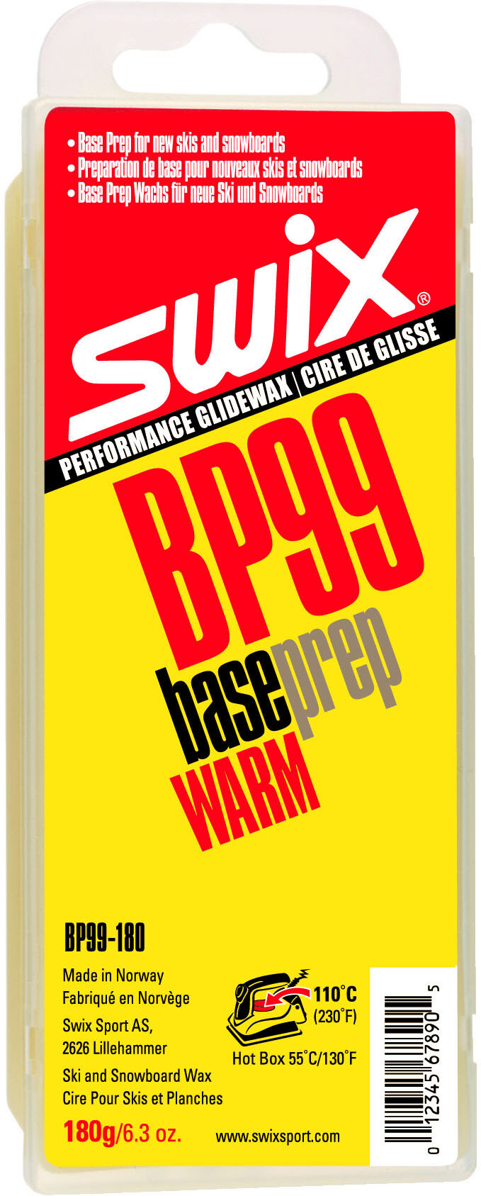 Swix BASE PREP 180 GR BP99 - WARM - YELLOW - One Size