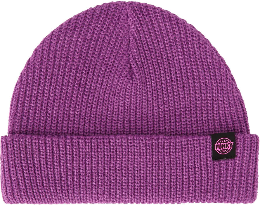 FUNKY LOGO SHORT BEANIE PURPLE One Size