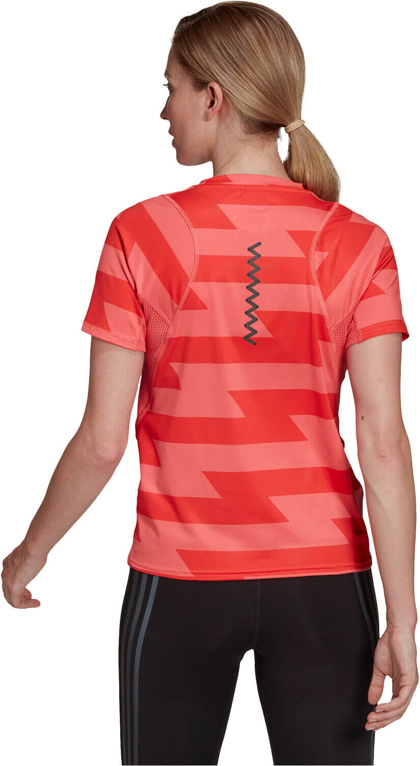 Adidas fast allover print camiseta entrenamiento manga corta mujer Rosa (M)