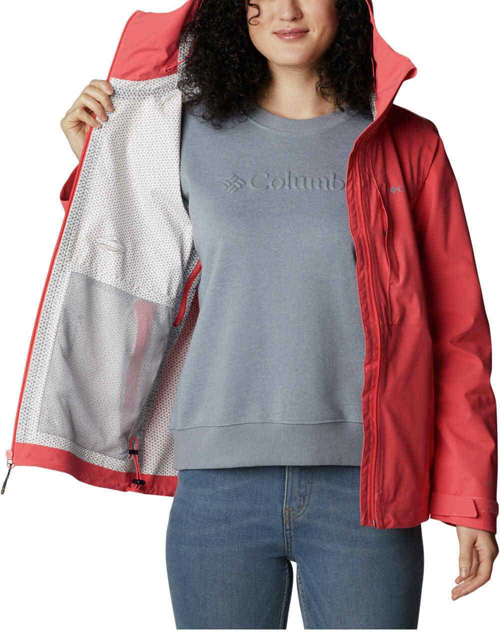 Columbia omni-tech ampli dry shell chaqueta impermeable mujer Rosa (L)