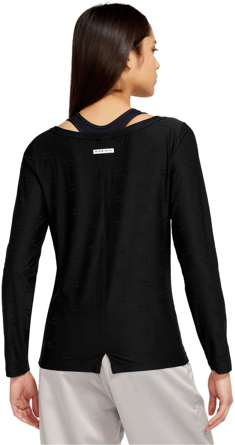 Nike nsw air aop ls top camiseta manga larga mujer Negro (S)