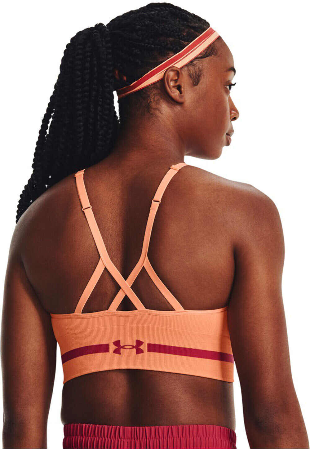 Under Armour seamless low long bra jersey mujer Naranja (L)