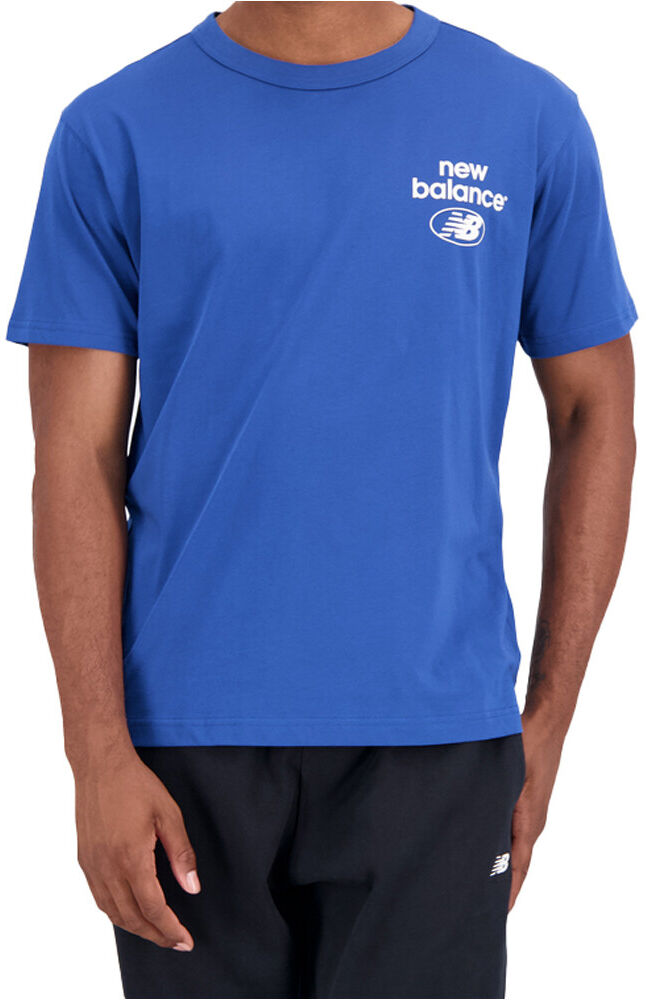 New Balance essentials reimagined cotton short sleeve camiseta manga corta hombre Azul (L)