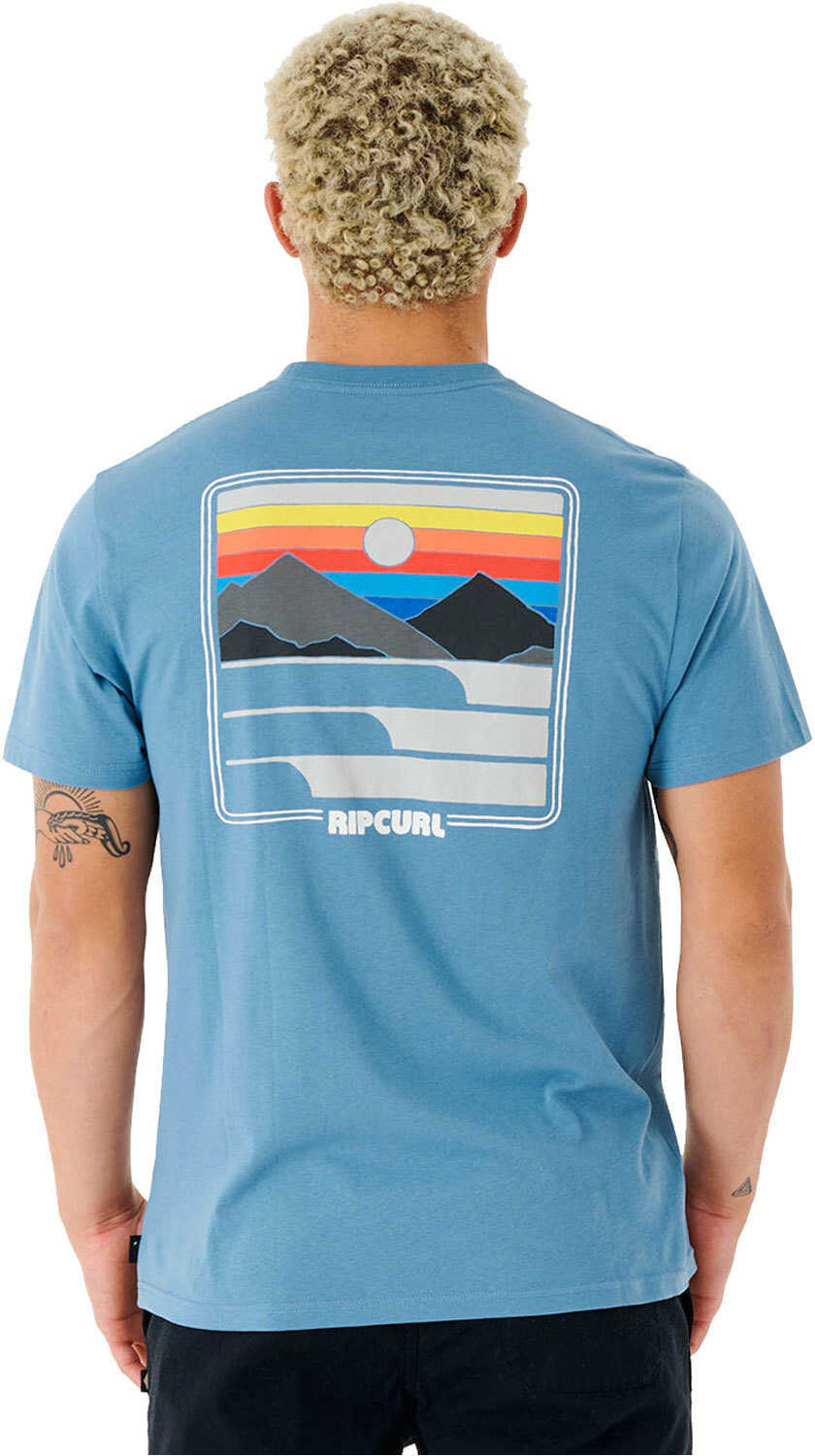 Rip Curl surf revivial sunset camiseta manga corta hombre Azul (L)