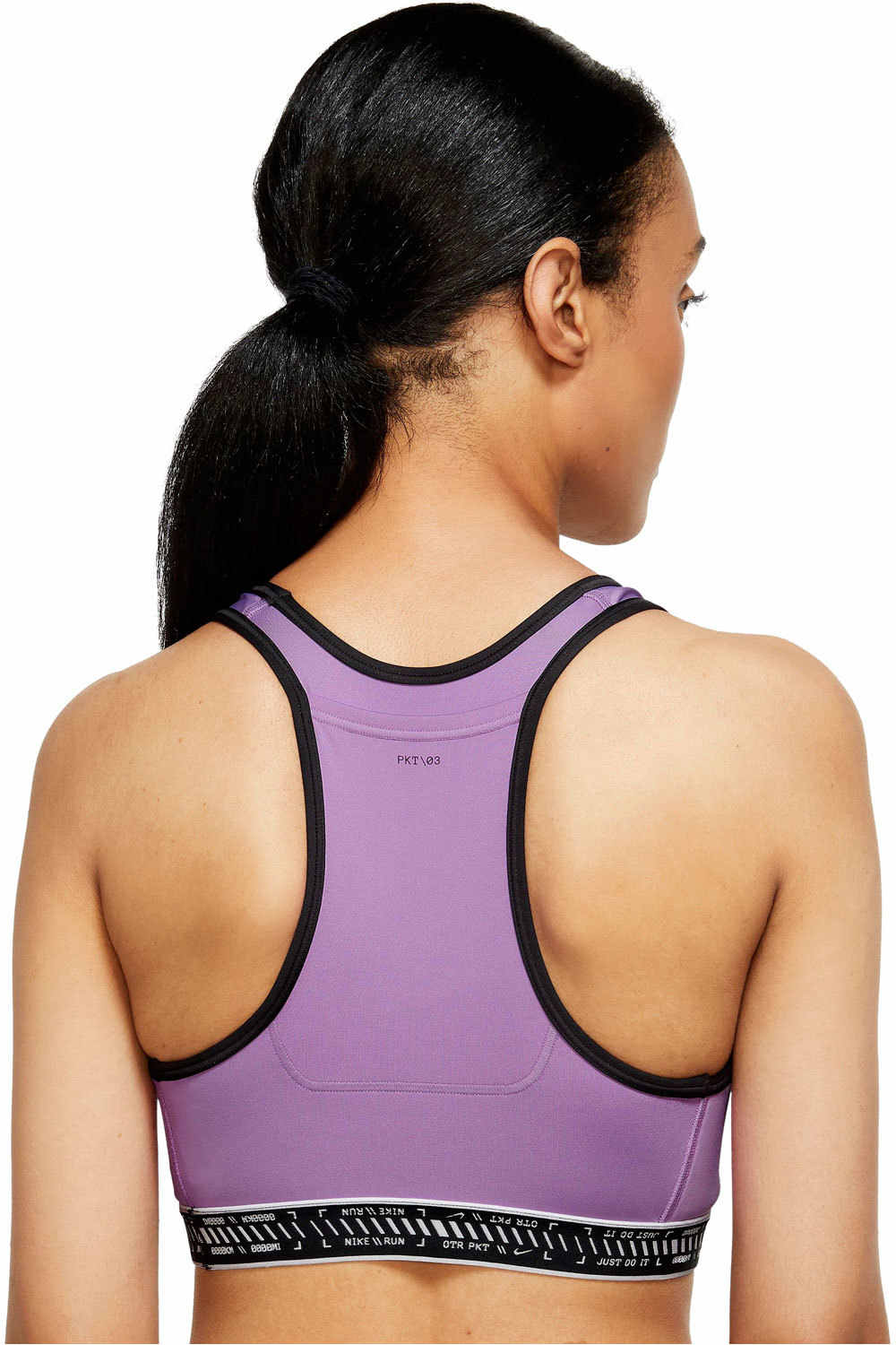 Nike dri-fit swoosh on the run body running mujer Rosa (S)