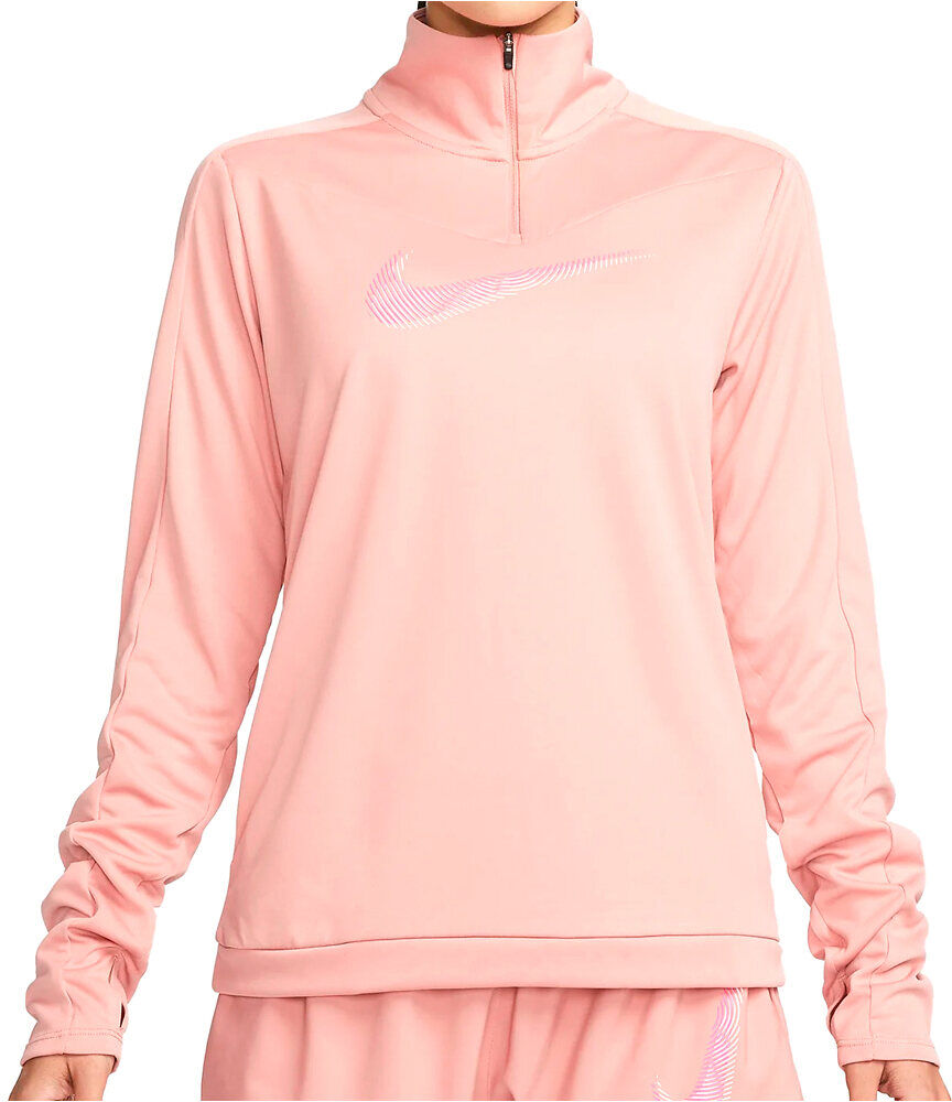 Nike dri-fit swoosh camiseta técnica manga larga mujer Rosa (L)