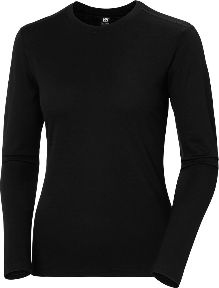 Helly Hansen merino crew camiseta térmica manga larga mujer Negro (XL)