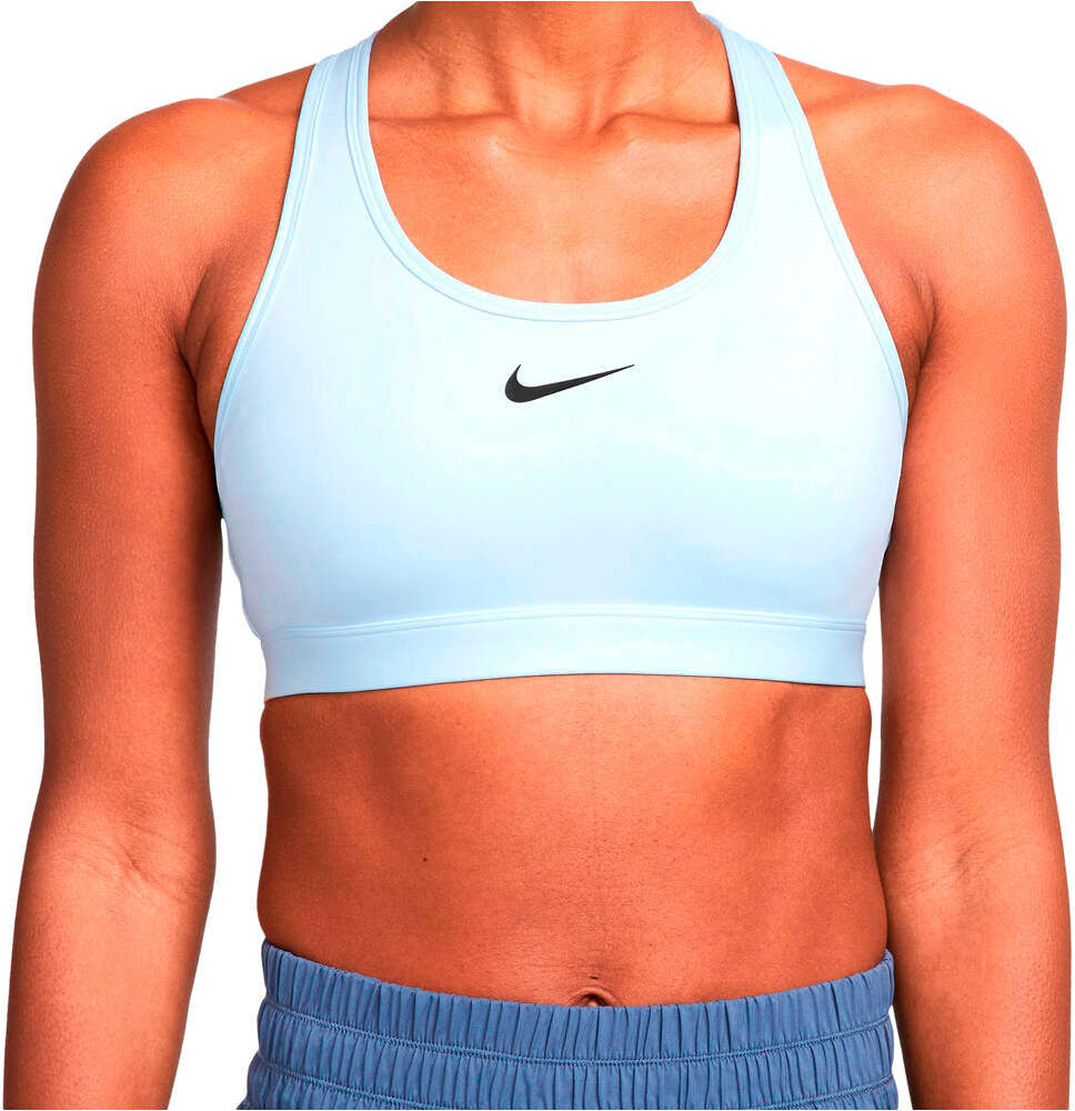 Nike swoosh sujecion media body running mujer Azul (M)