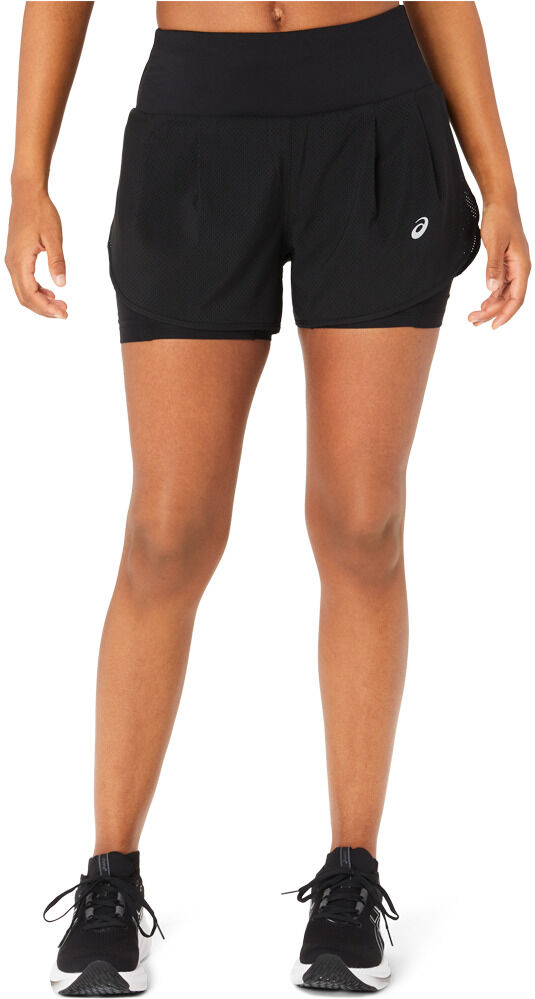 Asics road 2-n-1 pantalones cortos trail running mujer Negro (S)