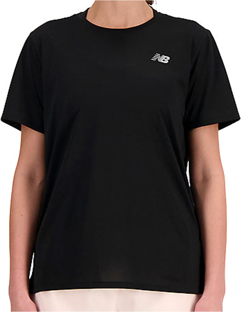 New Balance short sleeve camiseta entrenamiento manga corta mujer Negro (L)