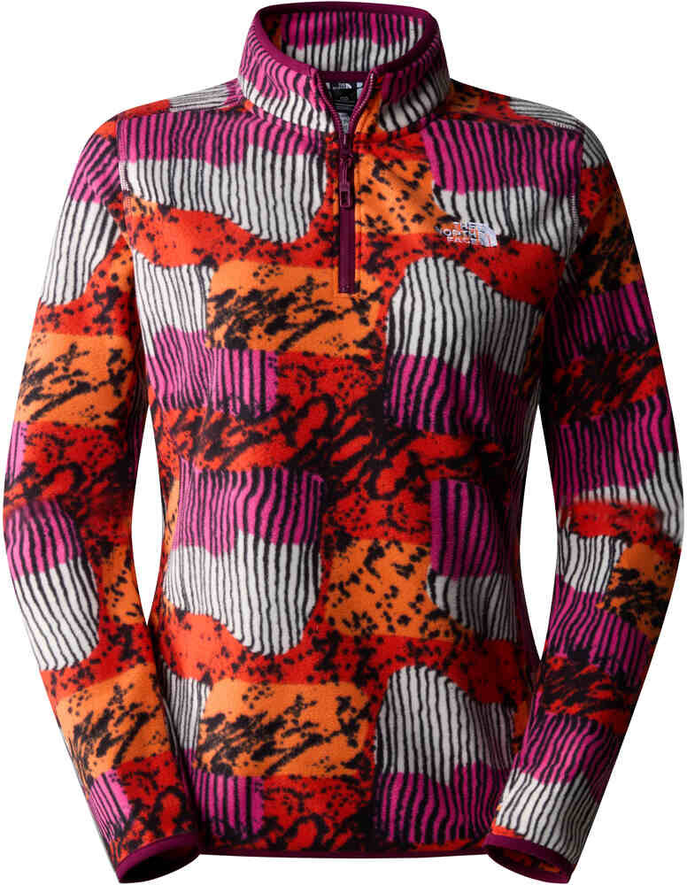 The North Face 100 glacier printed 1/4 zip forro polar mujer Rojo (M)