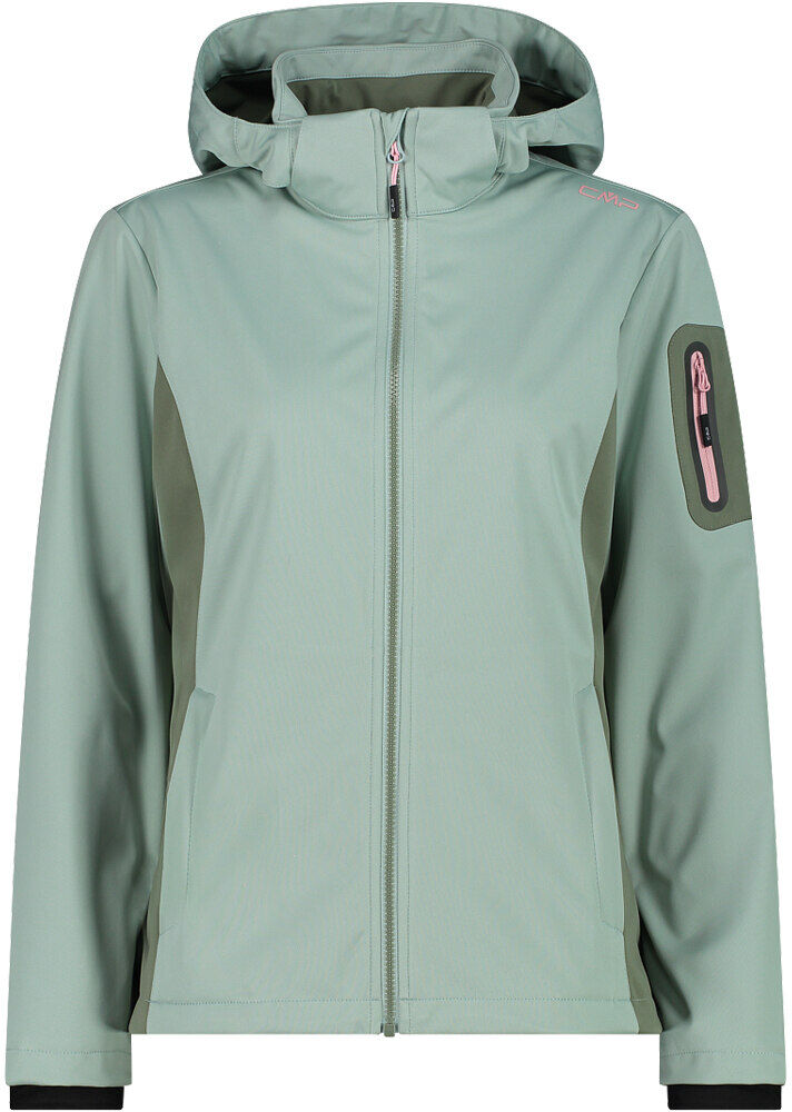 Cmp woman jacket zip hood chaqueta softshell mujer Verde (42)