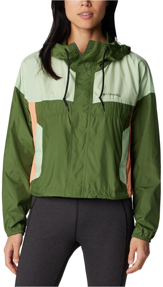 Columbia flash challenger cropped windbreaker chaqueta softshell mujer Verde (XL)