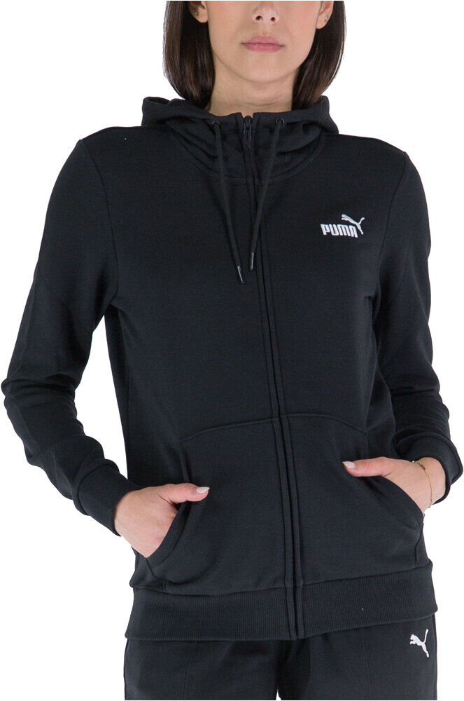 Puma essentials embroidery fz sudadera mujer Negro (L)