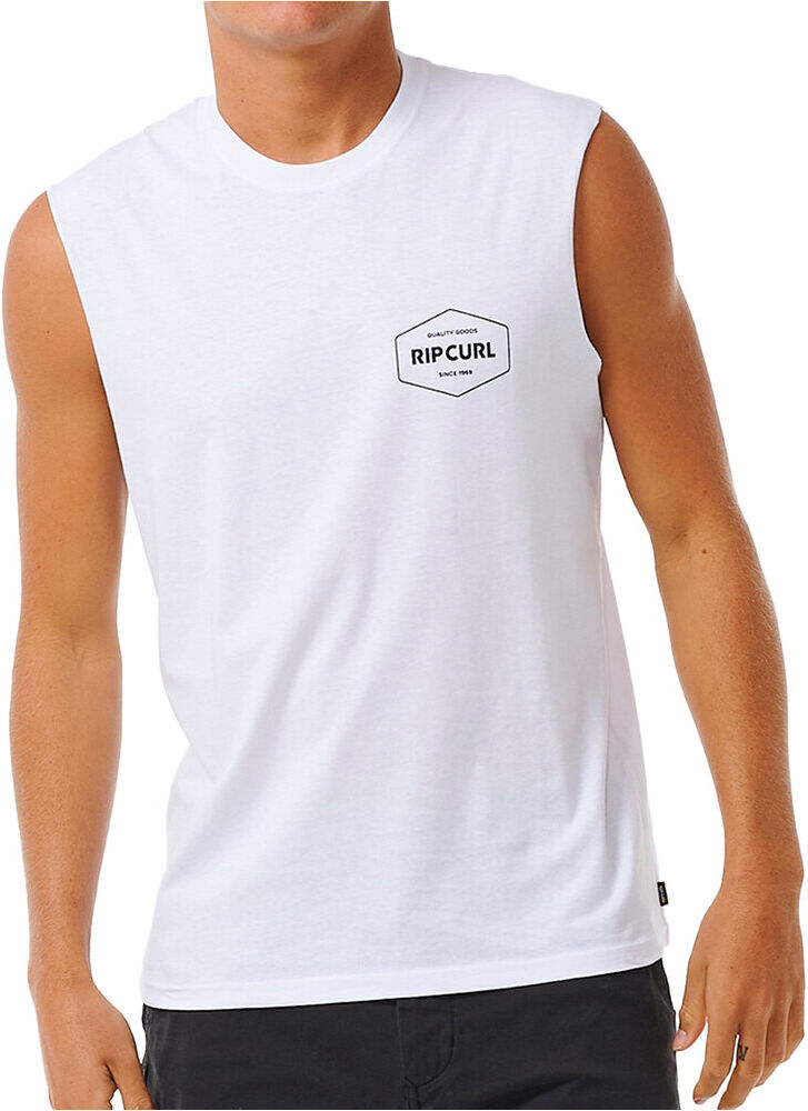 Rip Curl stapler muscle camiseta tirantes hombre Blanco (L)