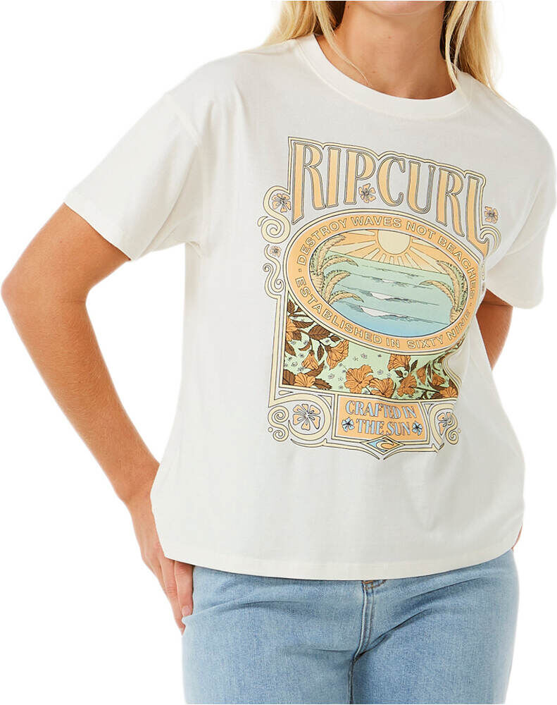 Rip Curl lond days camiseta manga corta mujer Beige (S)