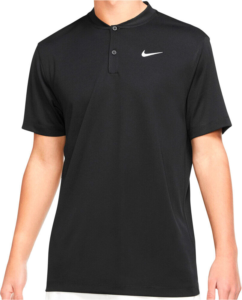 Nike dri-fit blade solid polo tenis manga corta hombre Negro (XL)