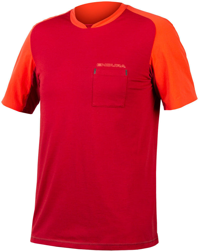 Endura gv500 foyle camiseta ciclismo hombre Rojo (M)