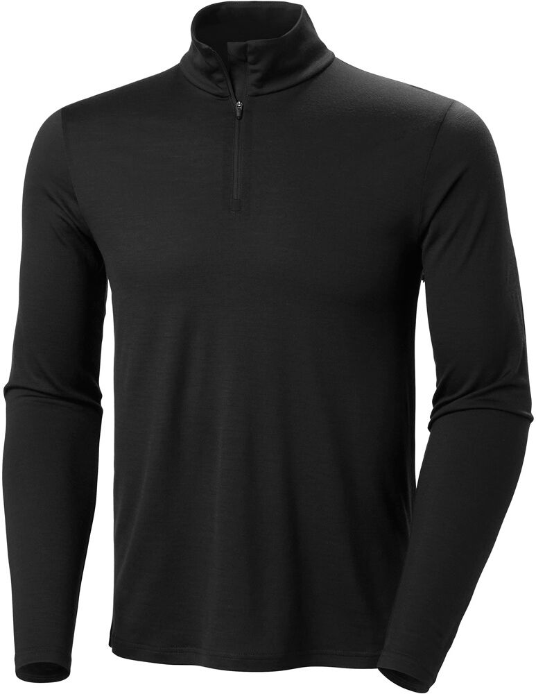 Helly Hansen merino 1/2 zip camiseta térmica manga larga hombre Negro (M)