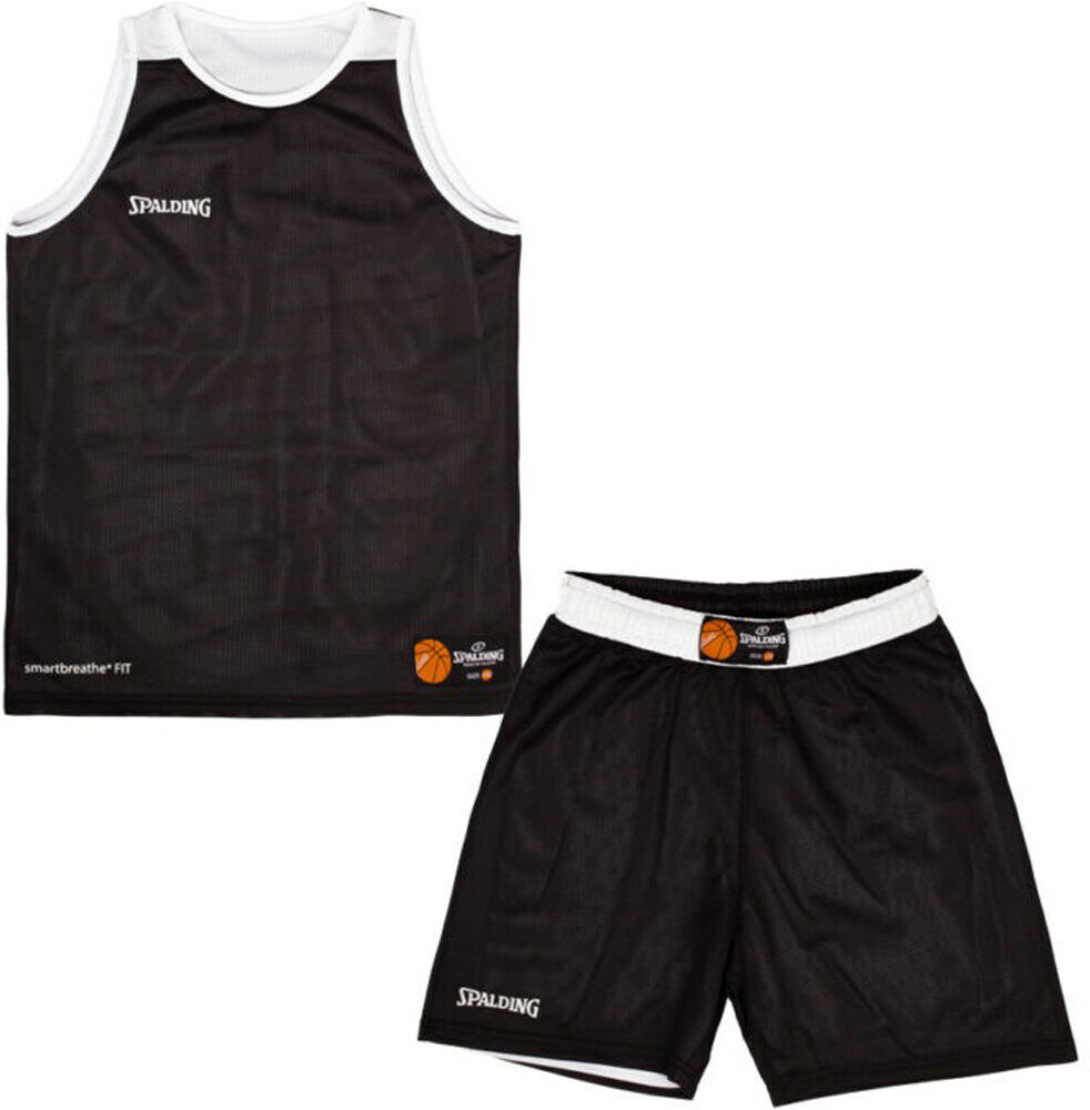 Spalding double face set camiseta baloncesto niños Negro (XS)