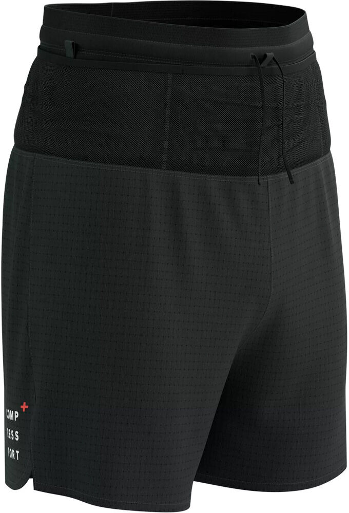 Compressport trail racing overshort pantalón running hombre Negro (XL)