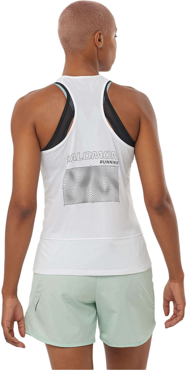 Salomon cross run gfx camiseta tirantes running Blanco (XS)