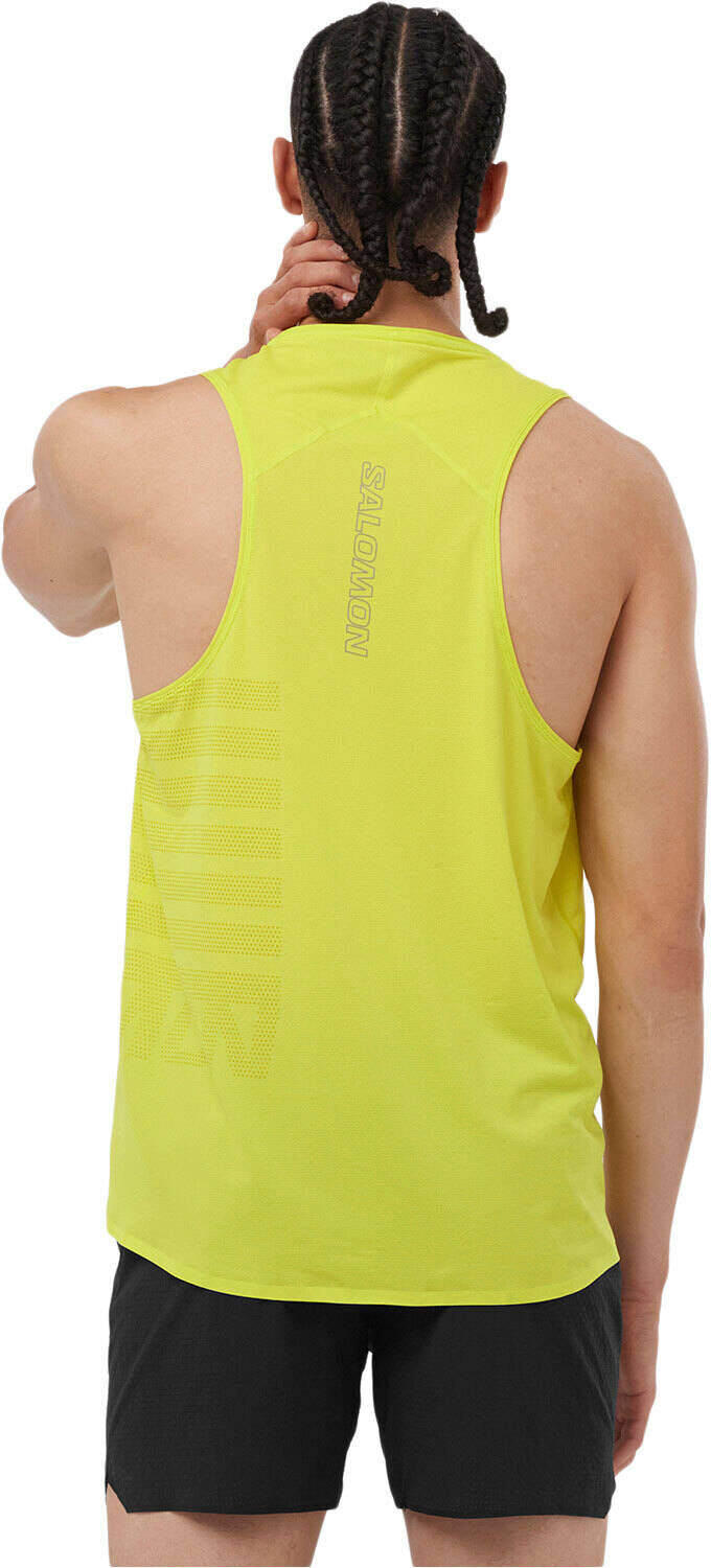 Salomon sense aero gfx camisetas trail running tirantes hombre Amarillo (M)