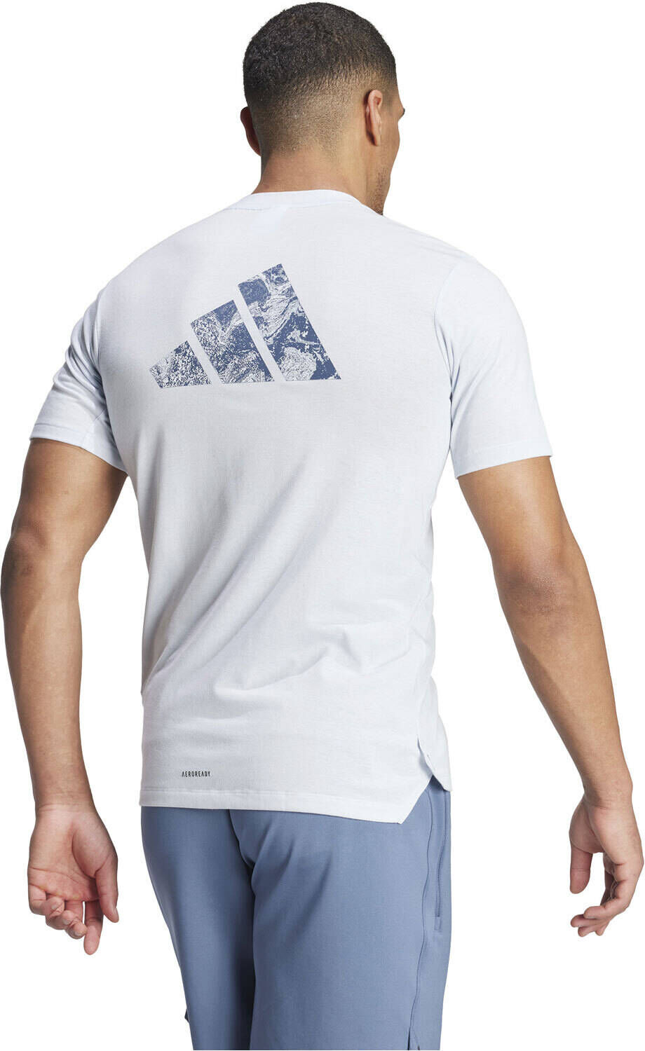 Adidas wo logo camiseta fitness hombre Azul (XXL)