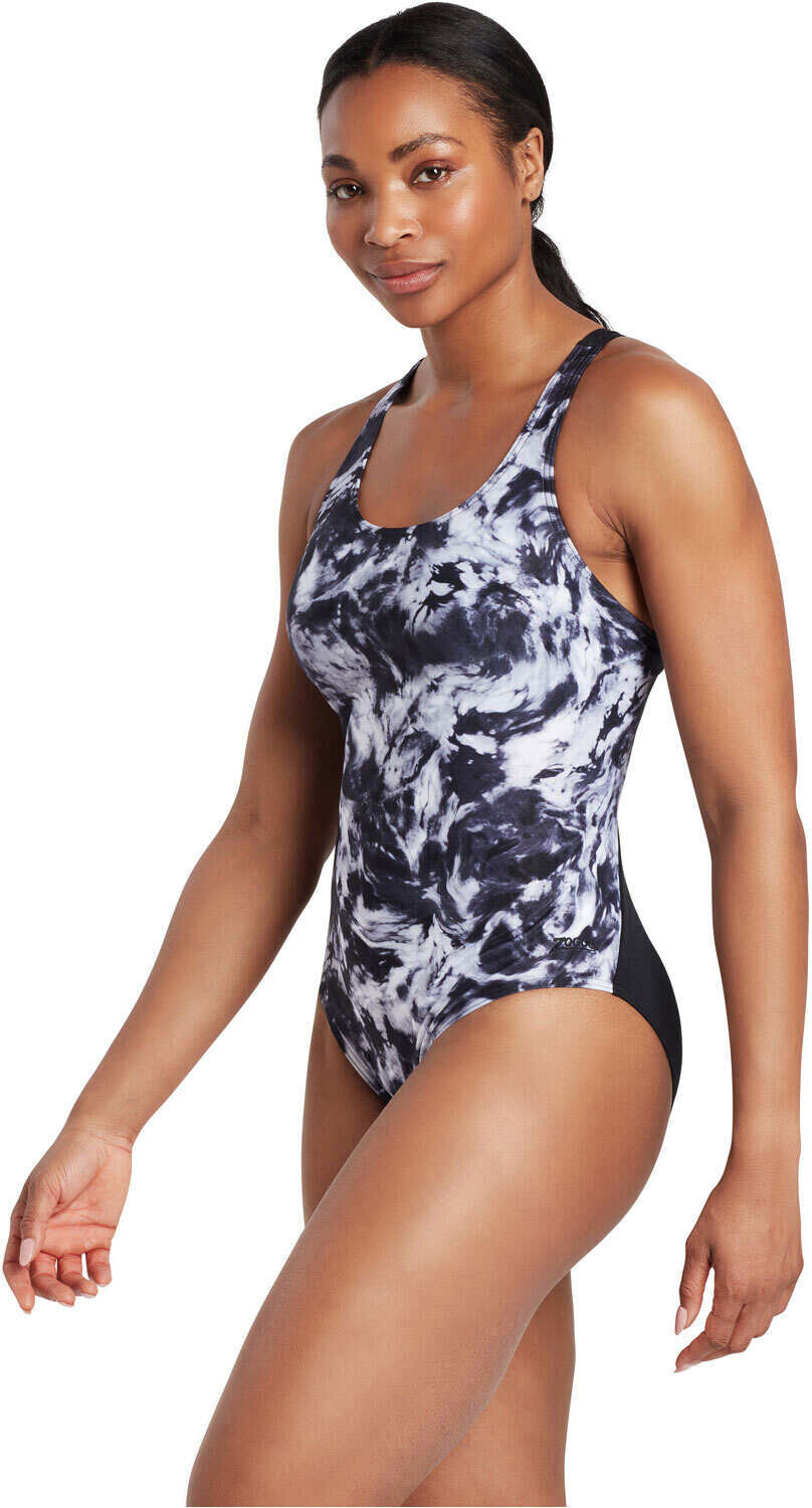 Zoggs marble powerback women bañador natación mujer Negro (XXL)