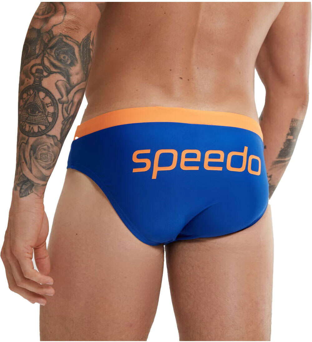 Speedo logo 7cm brief bañador natación hombre Azul (38)