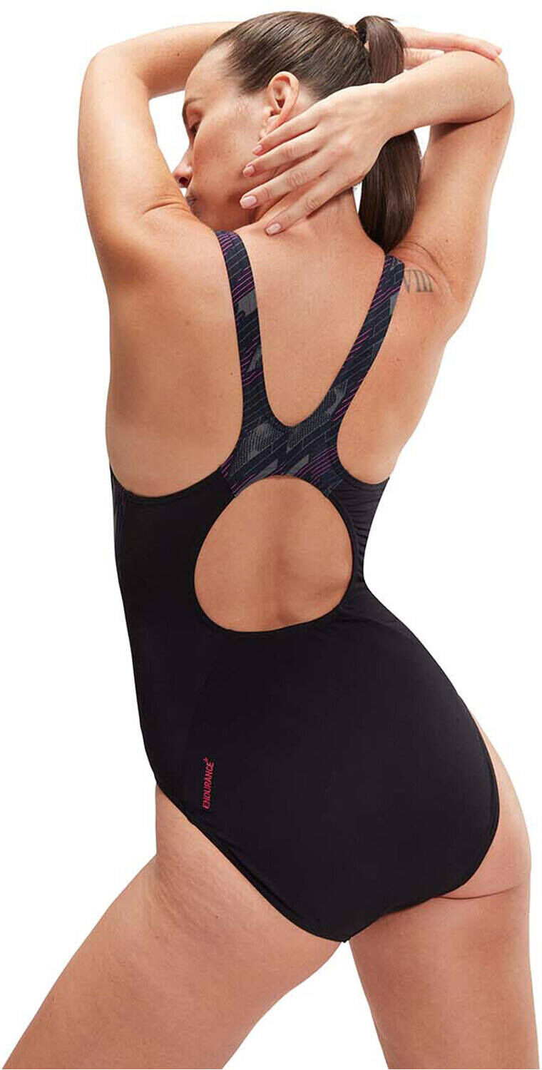 Speedo hyperboom splice muscleback bañador natación mujer Negro (36)