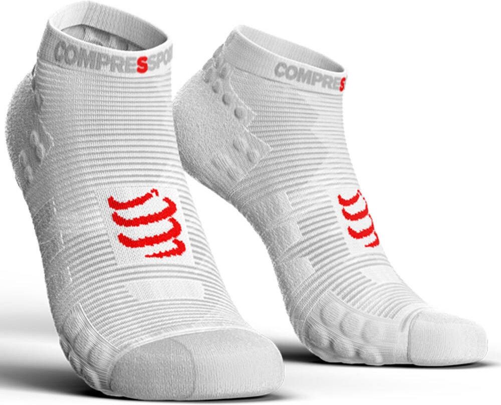 Compressport pro racing socks v30 run low calcetines running Blanco (4)