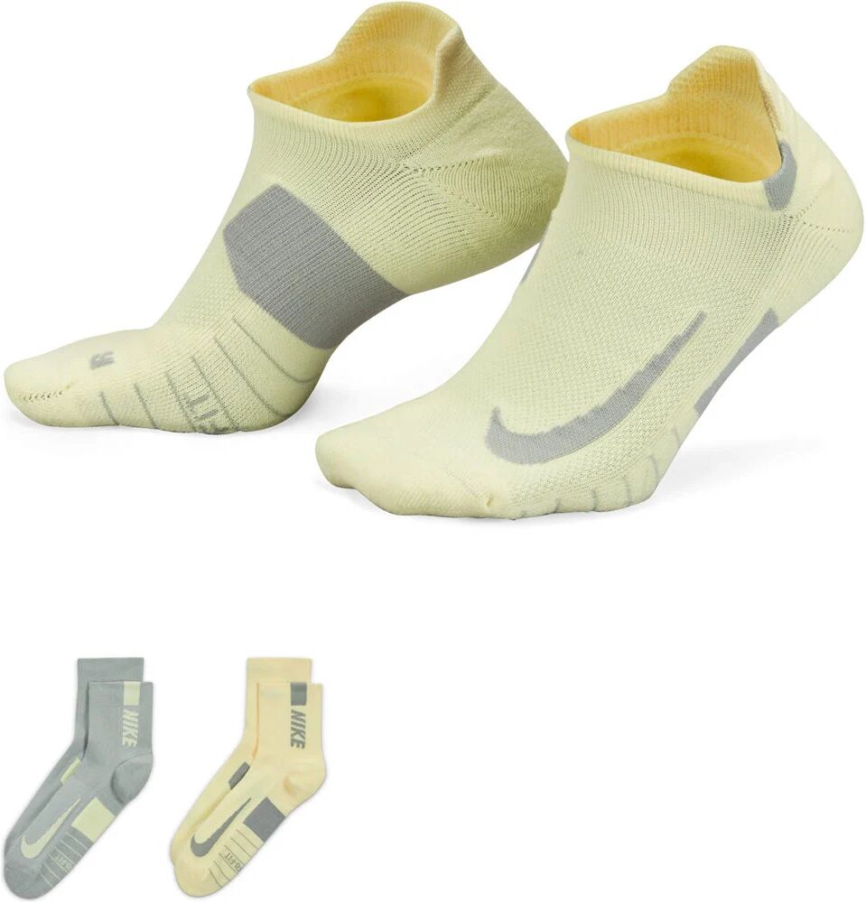 Nike multiplier ankle 2pr - 144 gr calcetines running Gris (S)