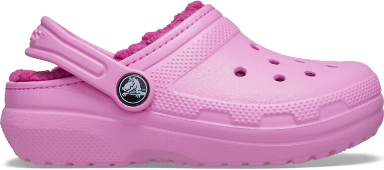 Crocs classic lined clog t zueco niño Rosa (4)