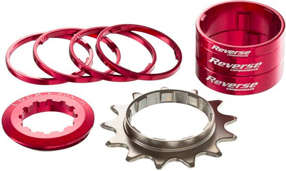 Reverse reverse single speed kit 13t cassette bicicleta carretera Rojo (UNICA)